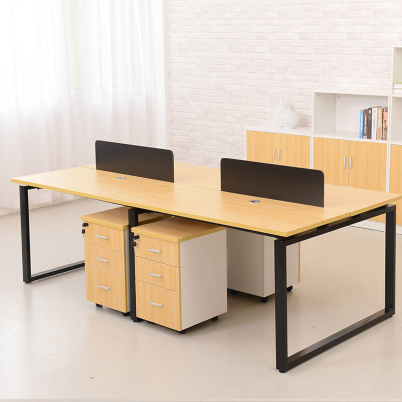 优宜办公家具 时尚职员办公桌钢架员工桌子简约现代组合4人电脑桌
