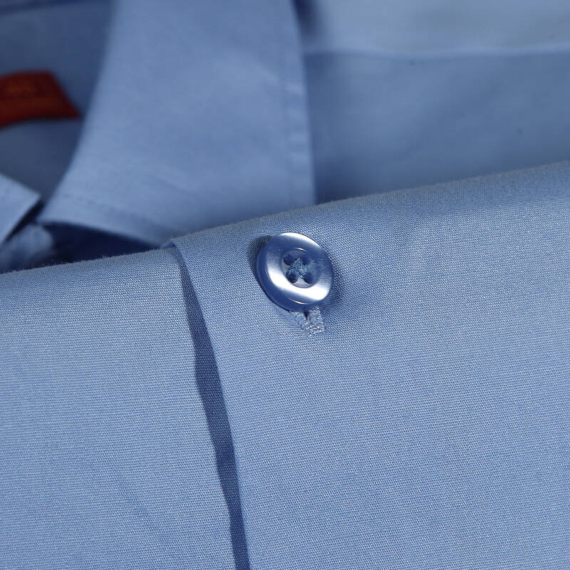 富绅春季男士白色衬衫 弹力纯棉修身男白衬衫cf022525 浅蓝色cf032526