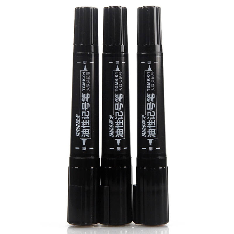 探戈(tango)记号笔大双头油性笔经典实用黑色10支装