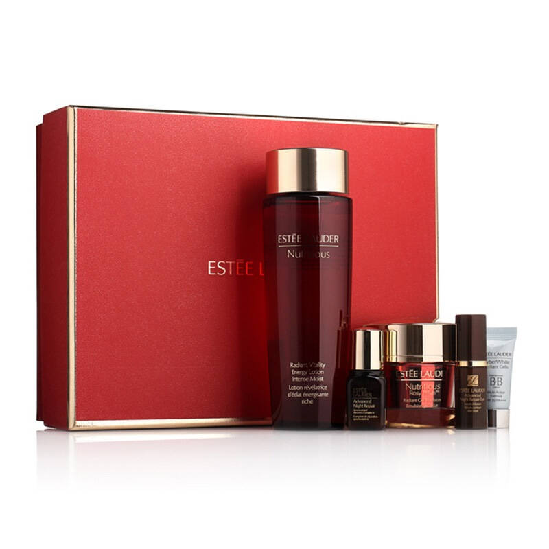 雅诗兰黛(estee lauder)红石榴特供礼盒(精粹水 凝霜 眼密精华 修颜霜