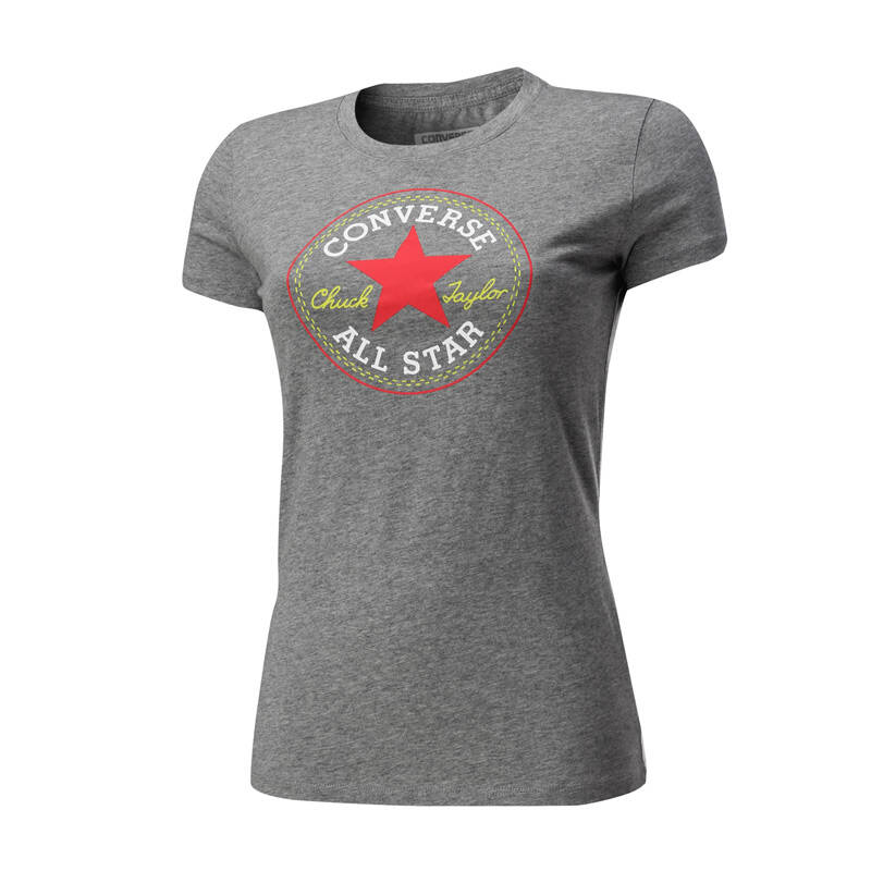 匡威 女装短袖t恤运动服运动生活纯棉圆领 新款10867c001 纹理灰色 l