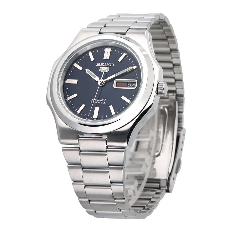 精工seiko盾牌5号手表背透自动机械男表钢带 snkk45k1