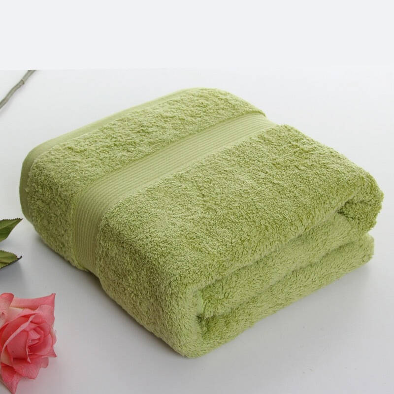 富居(foojo)长绒棉 全棉加厚素色吸水纯棉浴巾 鹅黄绿 70*140cm单条装
