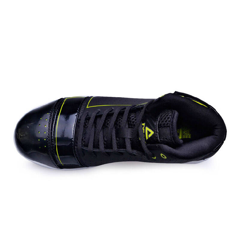 peak/匹克篮球鞋男运动鞋缓震耐磨魔术贴男鞋e33373a 黑色/荧光绿 38 