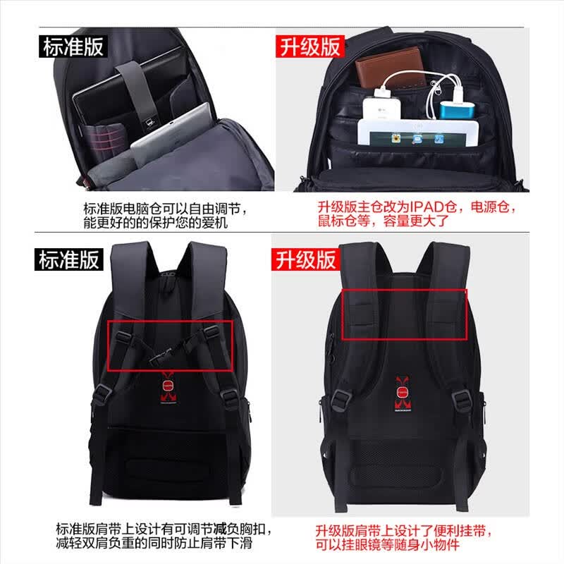 光辰防盗双肩包男士背包休闲电脑包女韩版商务旅行大中学生书包tb