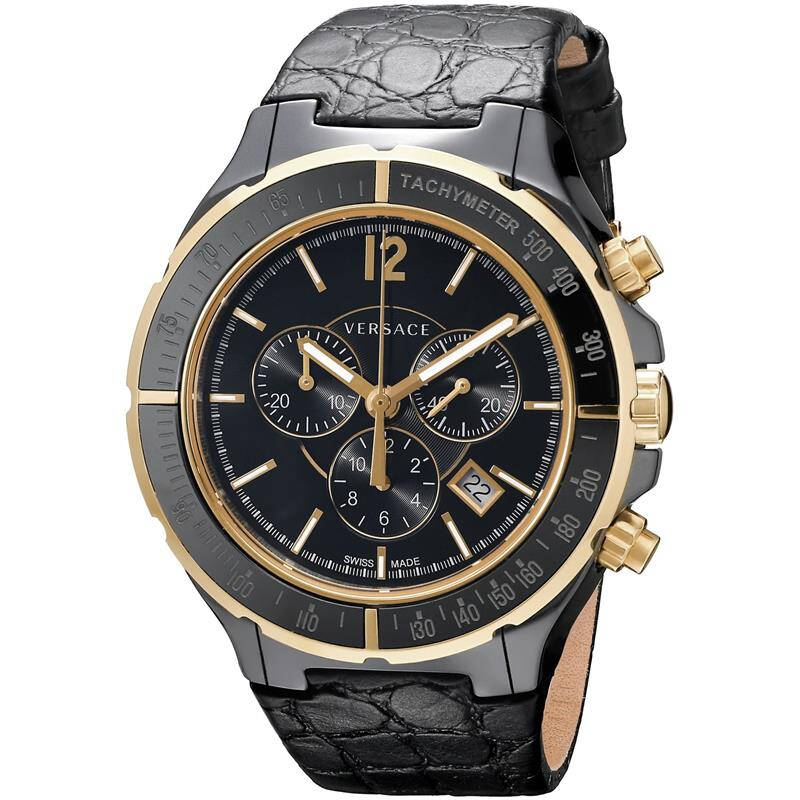 范思哲(versace)28ccp9d008 s009黑色三眼多功能男表正品隆恩美国代购