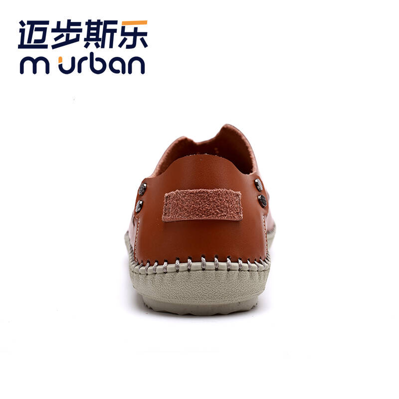 迈步斯乐男鞋男士休闲鞋真皮鞋子男夏季新款英伦懒人鞋一脚蹬透气鞋