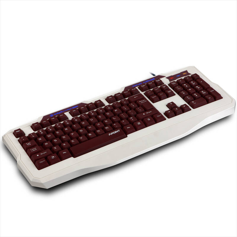 apoint/a点 黑斑蛇x100 机械手感键盘 有线游戏键盘 钢板配重 白色