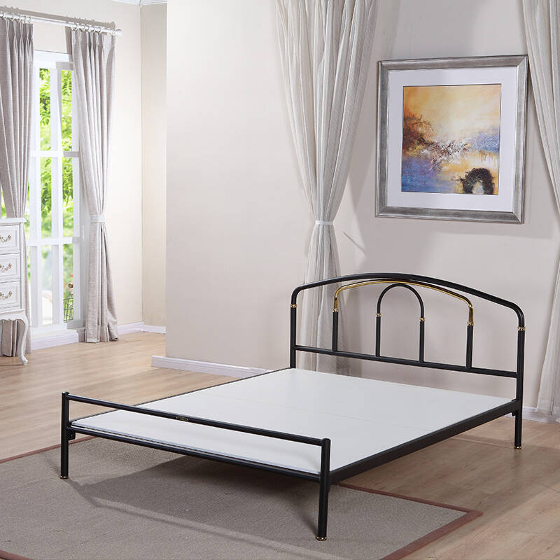 天坛家具 铁艺床 钢管床 钢床 铁床 双人床 黑色低架床 1500*1900