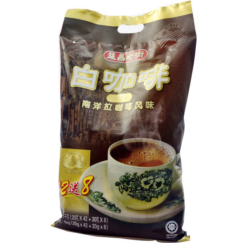 马来西亚进口 益昌老街2 1白咖啡1000g(新老包装交替发货) 自营