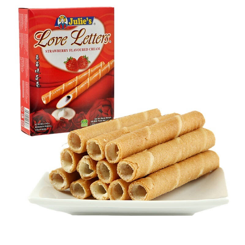 马来西亚进口茱蒂丝(julies) 草莓味蛋卷120g 自营