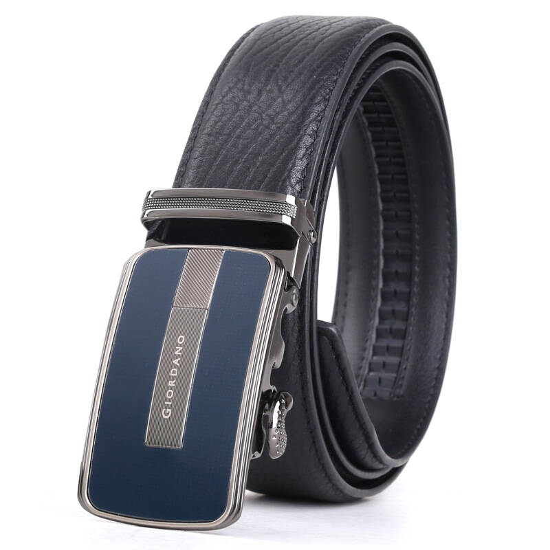 佐丹奴(giordano)mp206-01n 男士个性头层牛皮自动扣皮带 黑色 京东