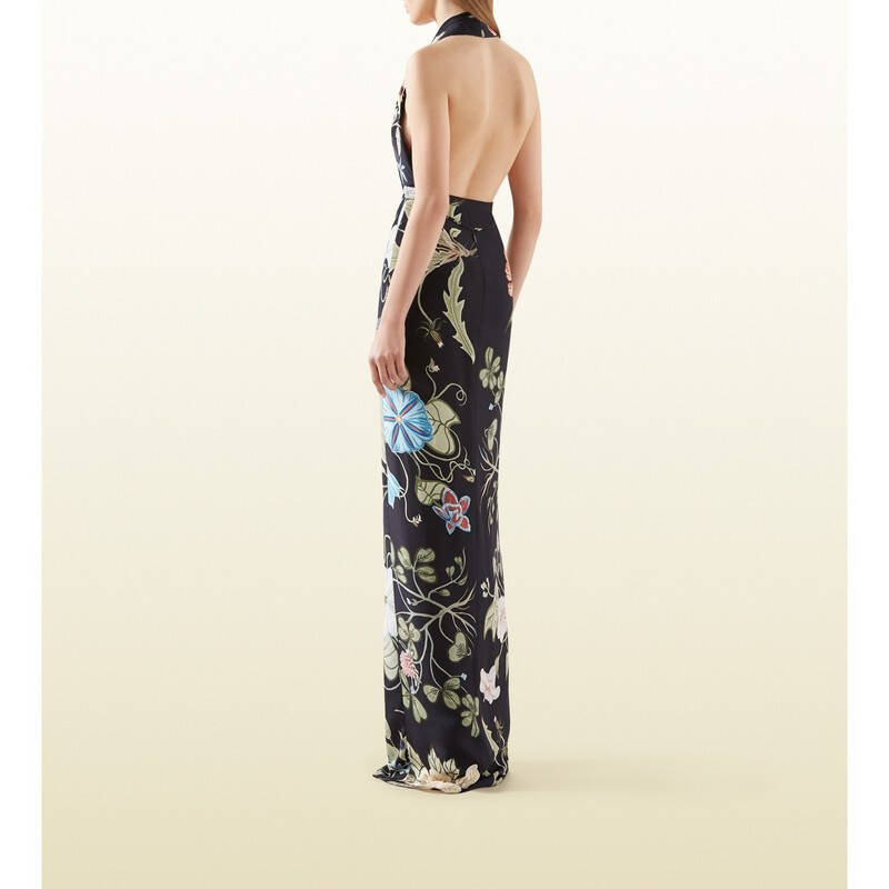 古奇(gucci)女士晚礼服 真丝 印花 深v领 372281 zep07 1061