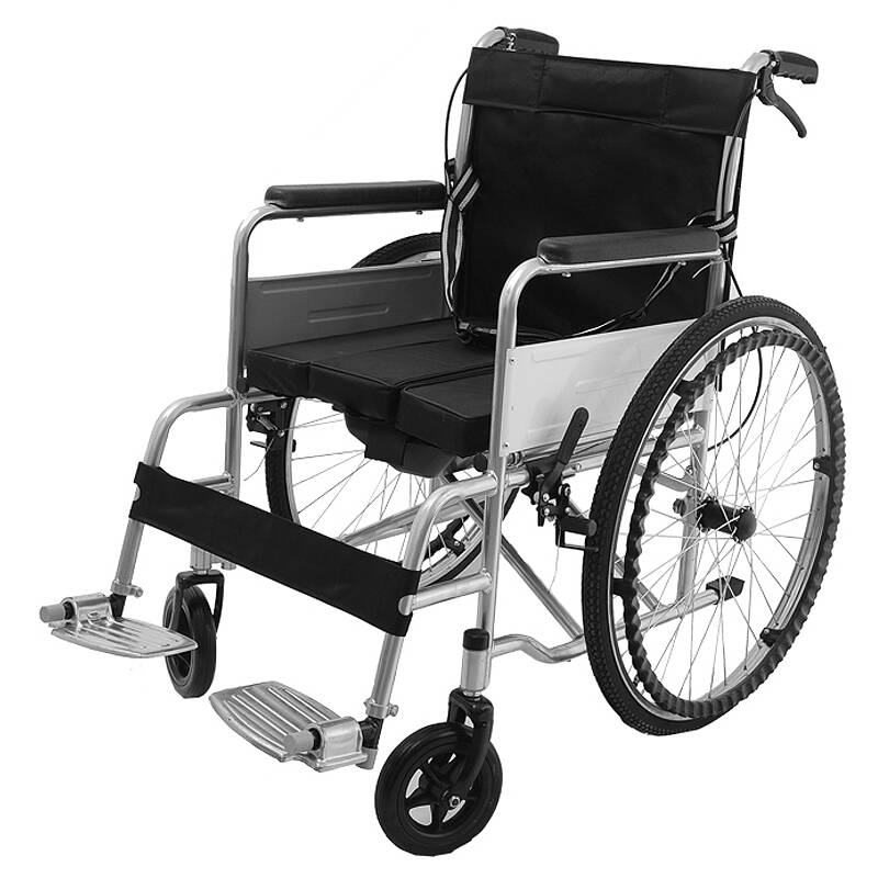 互康 坐便轮椅折叠老人轻便轮椅车 黑色hk-02