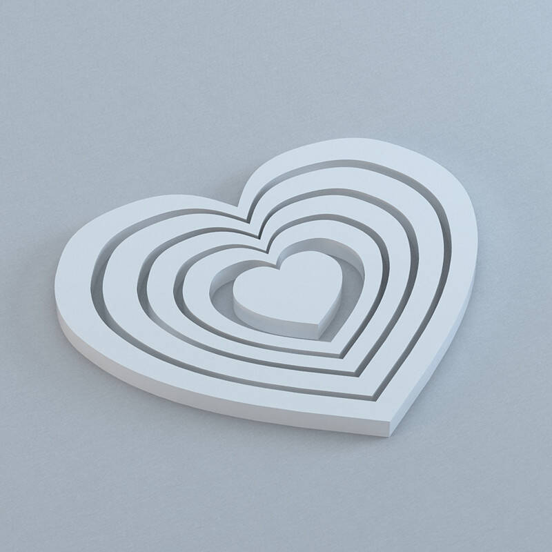 赏心悦目 爱心3d立体墙贴 婚房可移除墙贴装饰贴电视背景墙贴 爱心壁