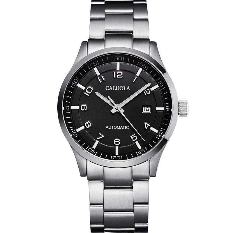 卡罗莱(caluola)手表男士全自动机械表皮带黑色时尚防水男表ca1029mm