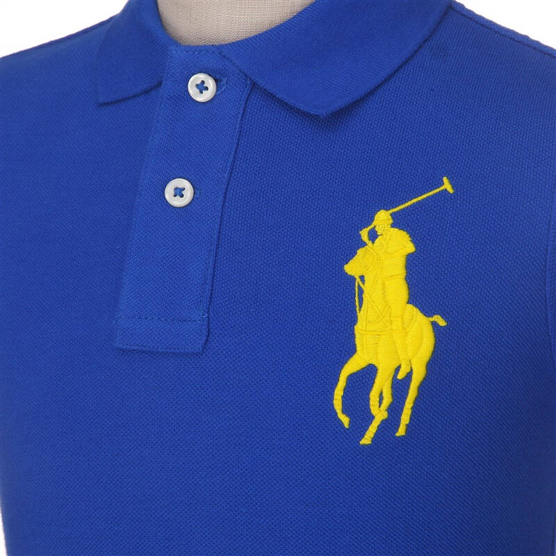 polo ralph lauren 保罗 拉夫·劳伦 男童宝蓝色大马标短袖t恤 polo衫