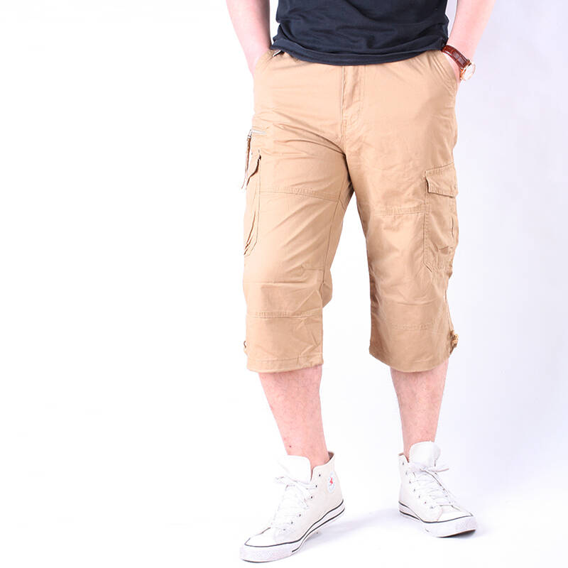 包邮赢羽 男士棉质马裤夏装运动男装工装裤薄休闲男士中裤 韩版商务大