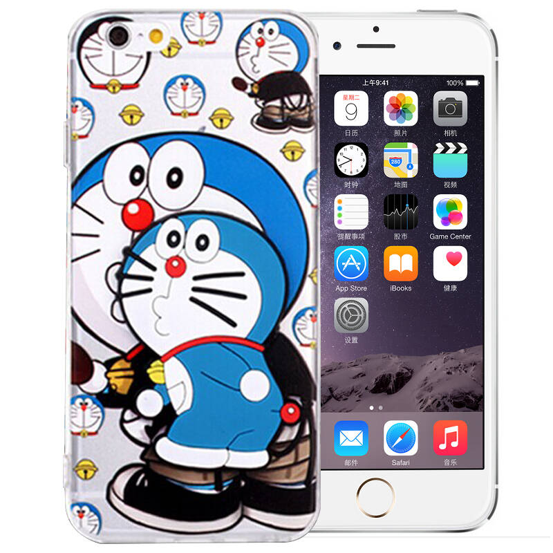 purocase 带挂绳手机壳 叮当猫卡通手机保护套 适用于苹果iphone5s/5