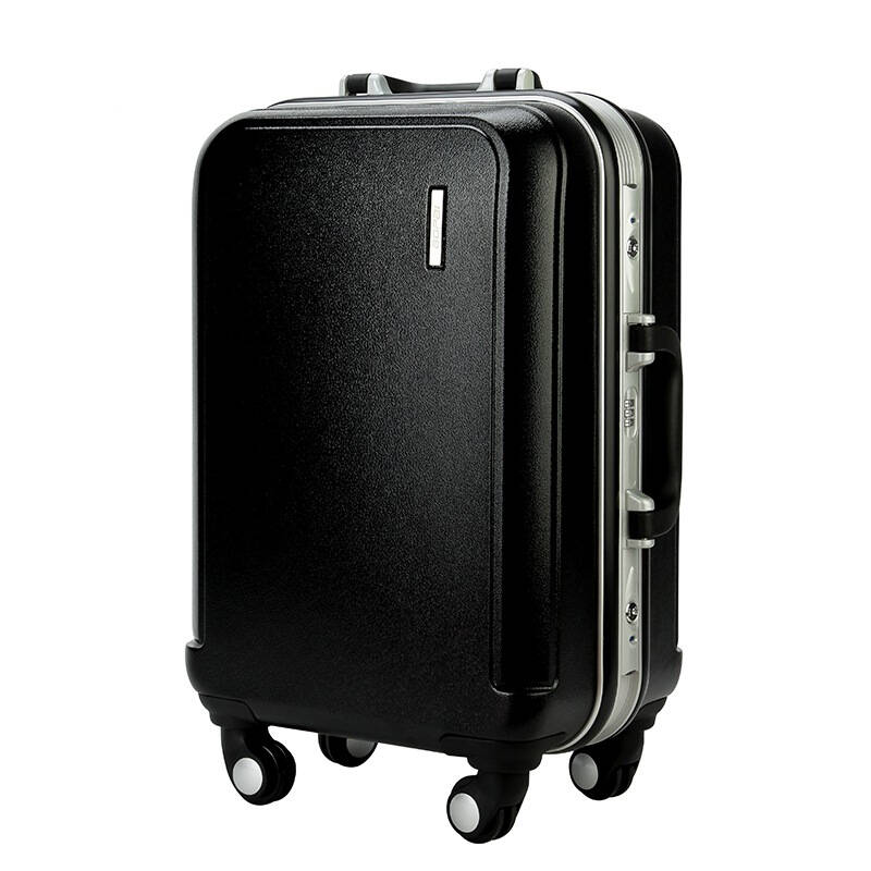 铝框拉杆箱 万向轮女士旅行箱包 密码锁磨砂24寸行李箱硬箱子男 黑色