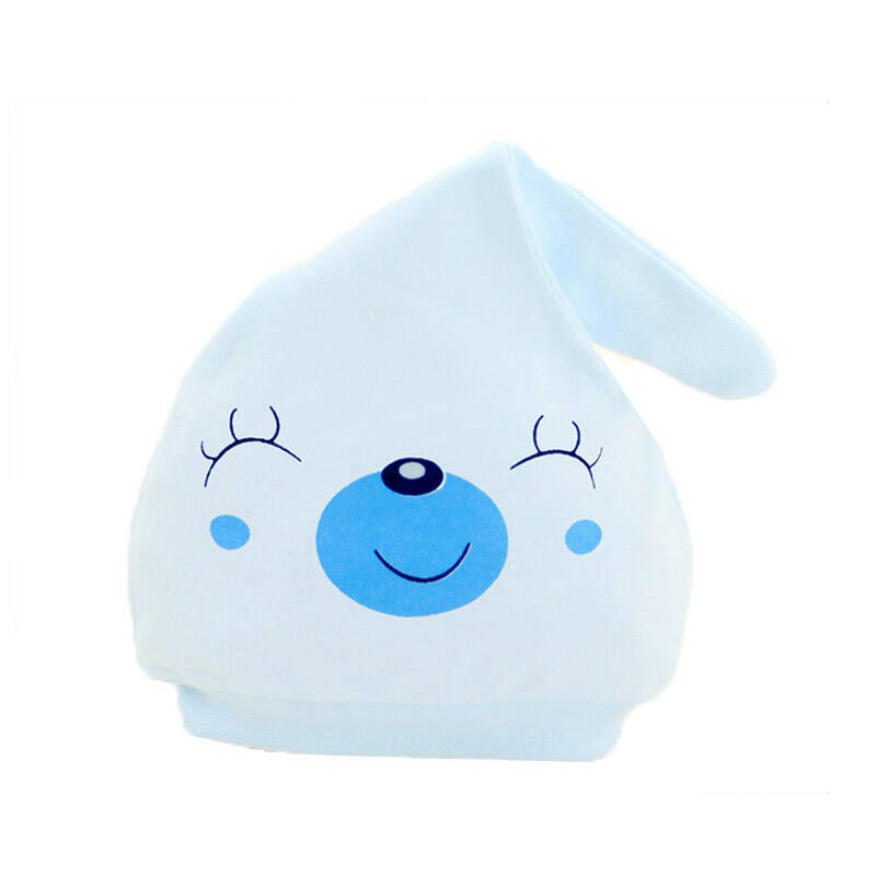 安琪娃婴幼儿睡帽精梳纯棉宝宝帽子 儿童男女宝宝胎帽 眯眯眼睡眠帽