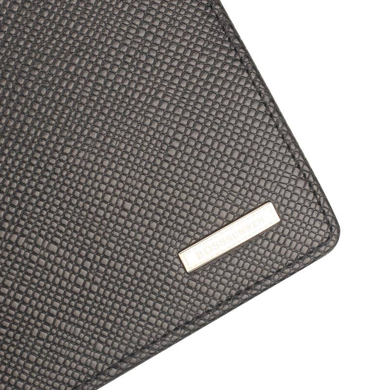 bosssunwen博斯绅威专柜2016黑色男士短款钱包横款钱夹 竖款