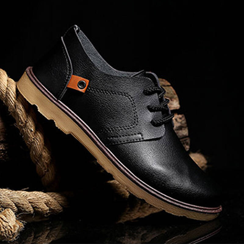复克 春夏四季款复古男士超纤皮pu皮革休闲鞋男鞋 英伦商务男士皮鞋子