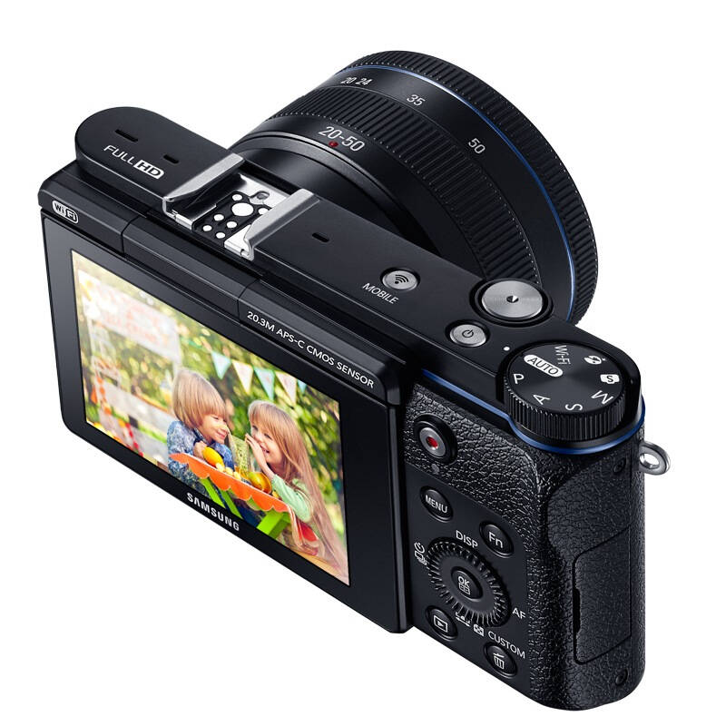 三星(samsung)nx3300自拍 时尚微型单电套机 (20-50mm) (黑色)蓝调