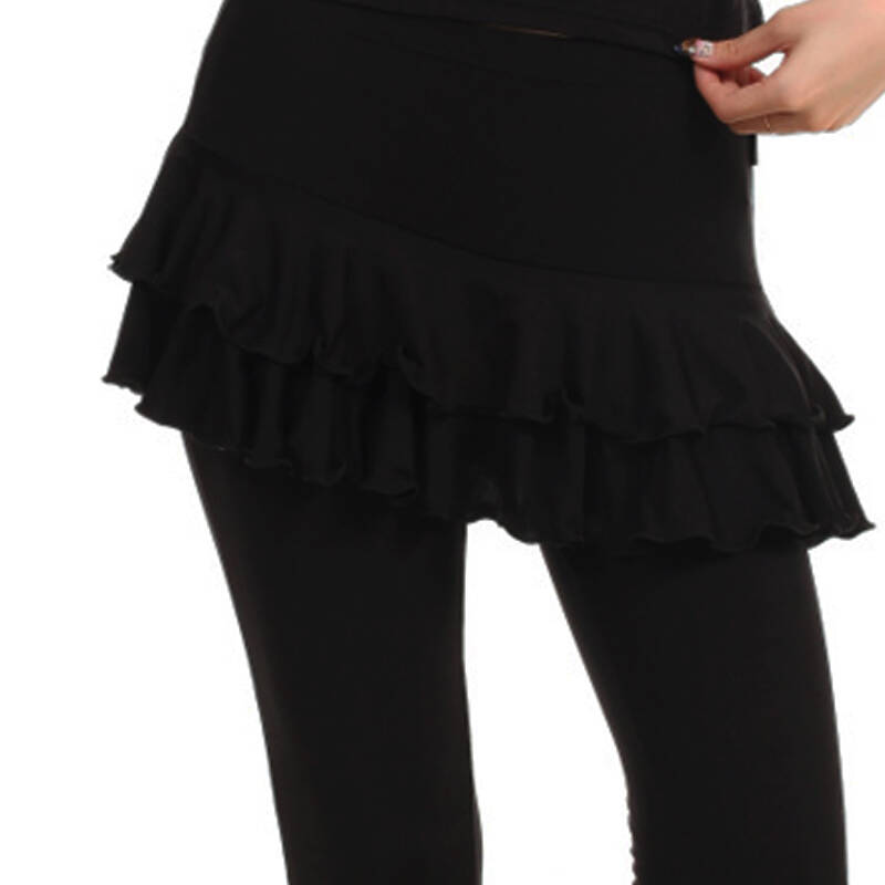 琳奈美 广场舞裤子 练习舞蹈服裙裤 l3018 黑色 xxl