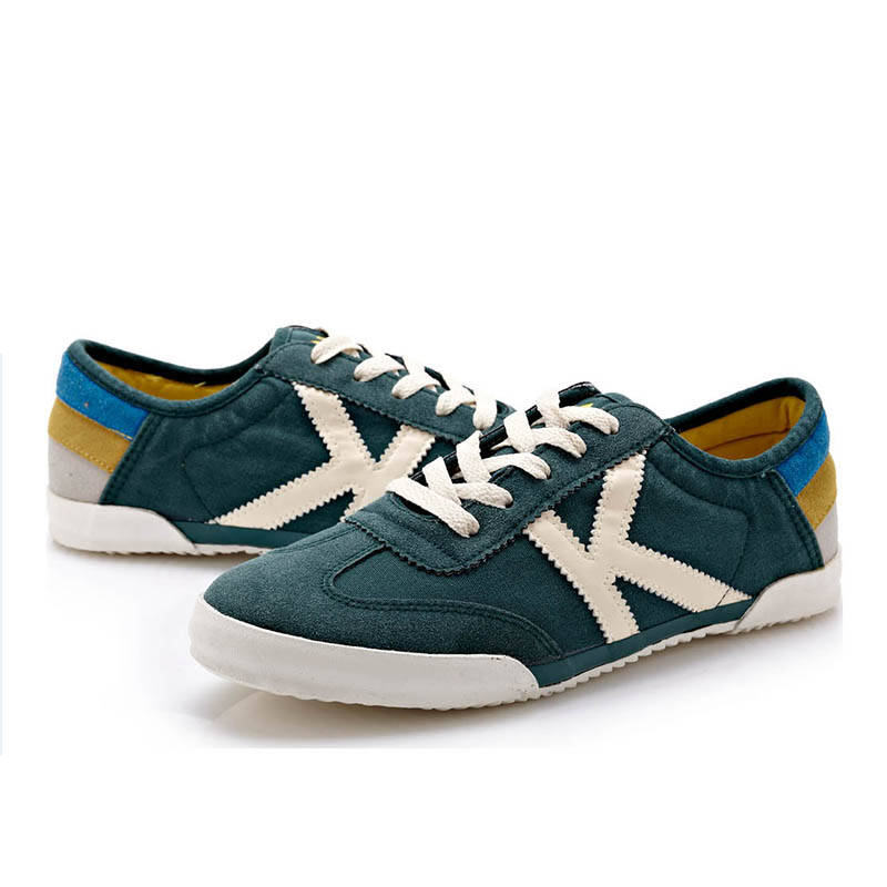 森马senma男鞋帆布鞋男春秋运动休闲鞋男单鞋系带平跟低帮皮革拼接潮