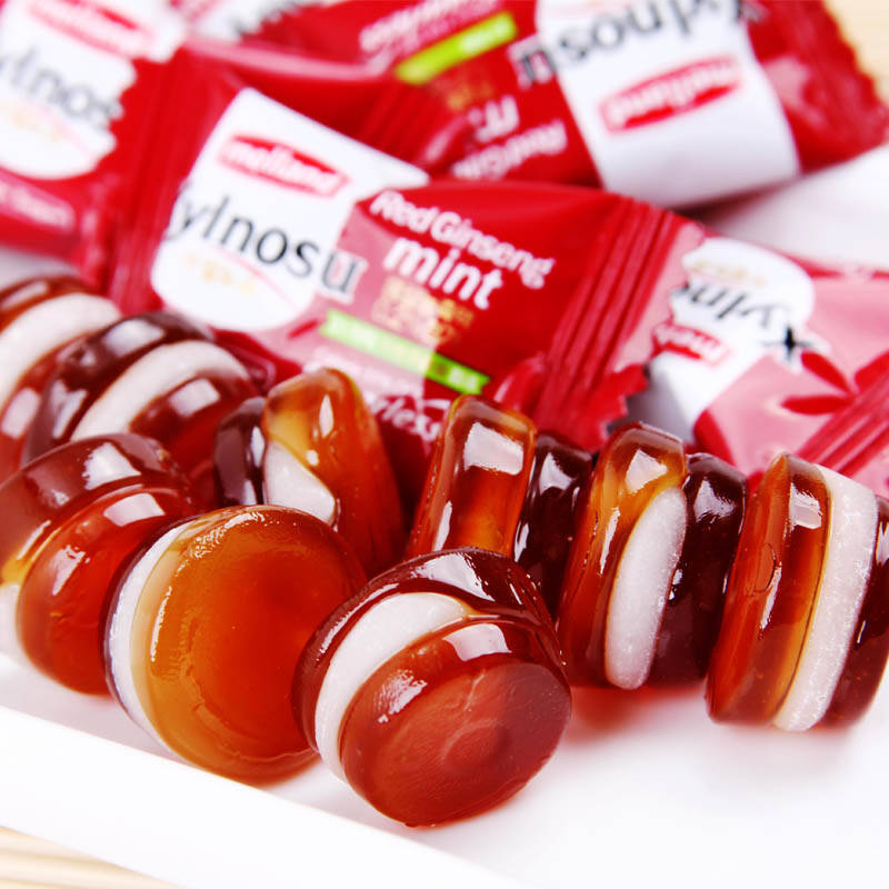 韩国进口零食品无蔗糖糖果国际三层夹心水果喜糖木糖醇 红参糖