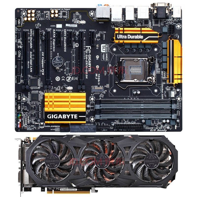 技嘉(gigabyte)980g1 gaming-4g gtx980顯卡 技嘉(gigabyte)z97x-ud3h