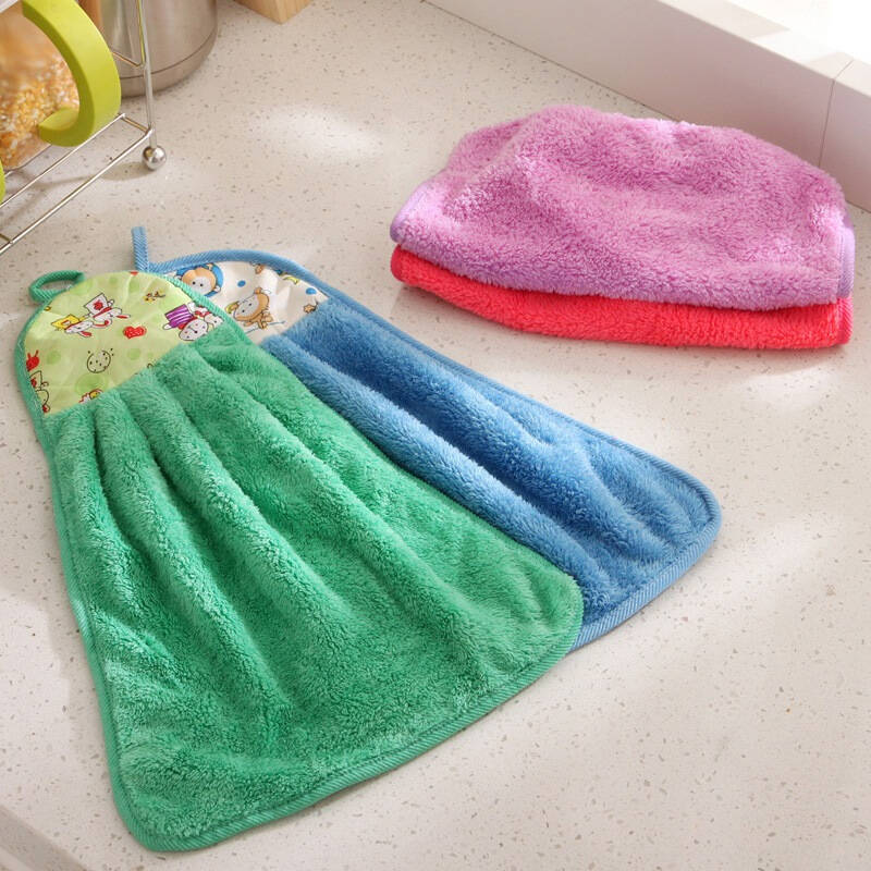 欧润哲 擦手巾 珊瑚绒强力吸水抹布 4色套装