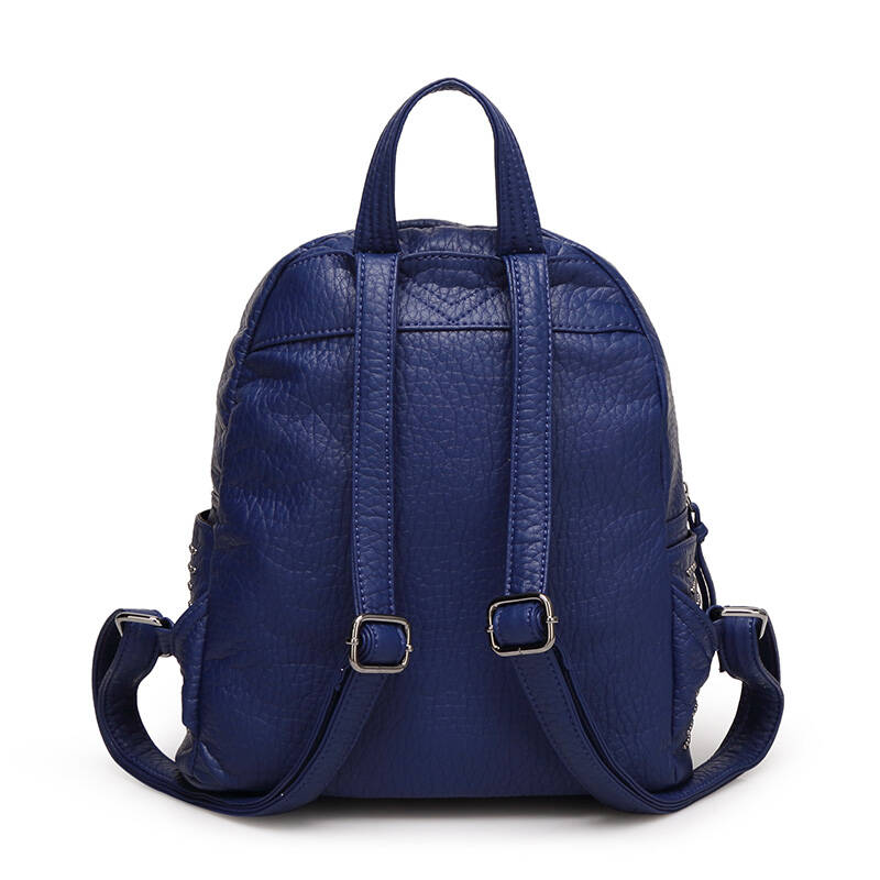 加姿(chiangseng)韩版时尚双肩包女牛皮手提包铆钉朋克真皮背包女包