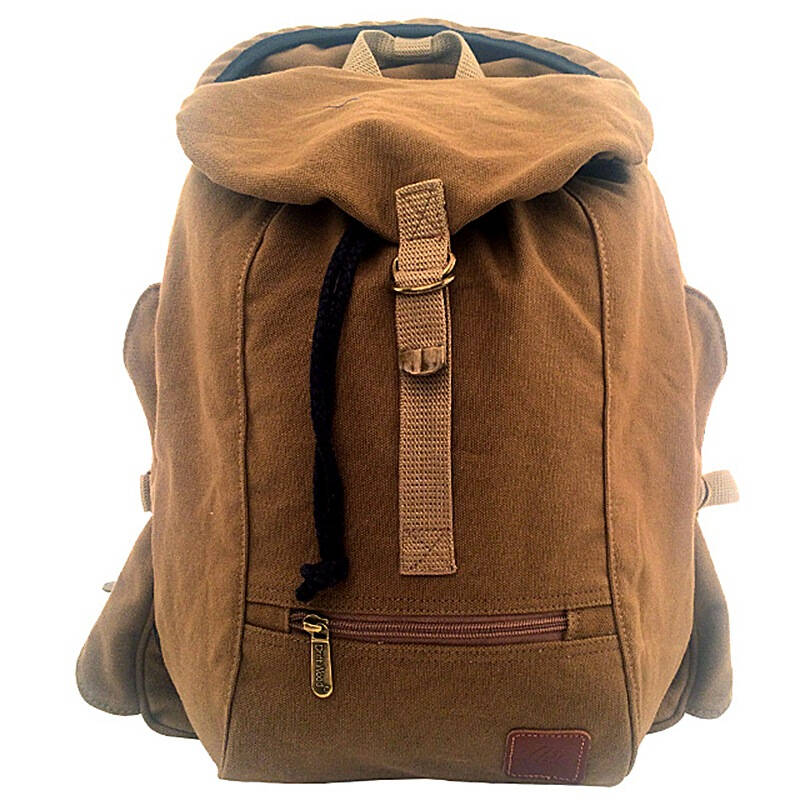 自营 漂流木(driftwood)2005-03 纯棉帆布情侣双肩包 卡其色