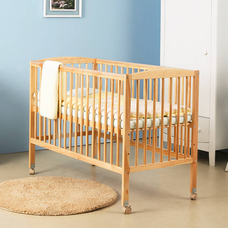 巴布豆(bobdog) 婴儿床 实木高低床 原木色