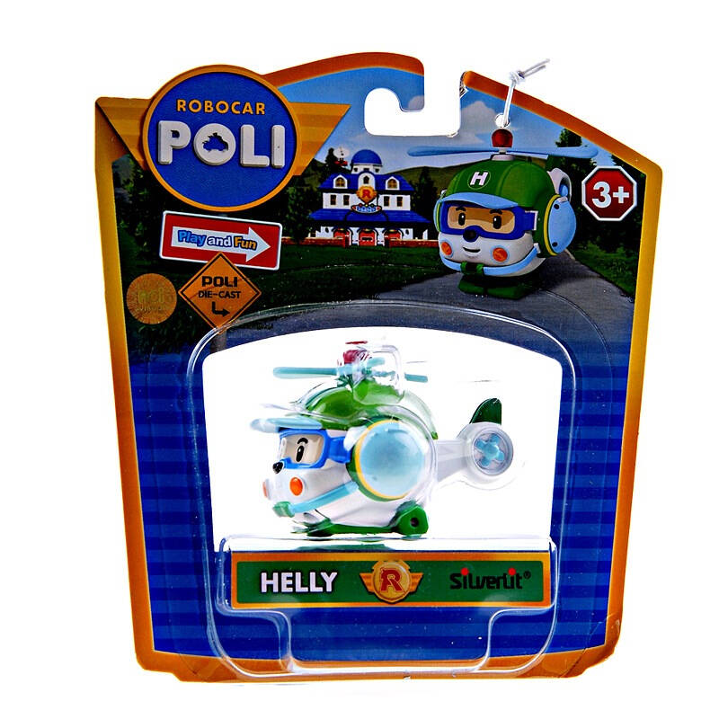 银辉玩具变形警车珀利poli动漫周边汽车机器人玩具小汽车-海利直升机