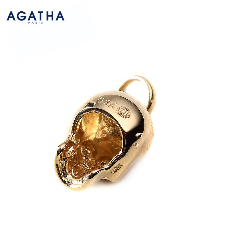 agatha瑷嘉莎 9k金迷你系列色骷髅头吊坠个性配饰品时尚项坠 女 饰品