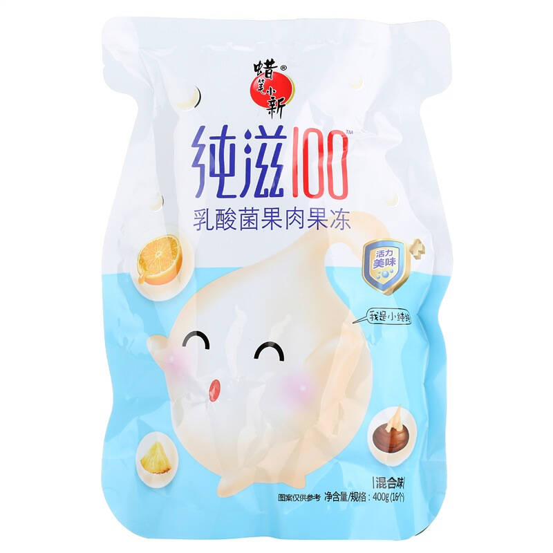 蜡笔小新 纯滋100乳酸菌果肉果冻混合口味400g 京东自营