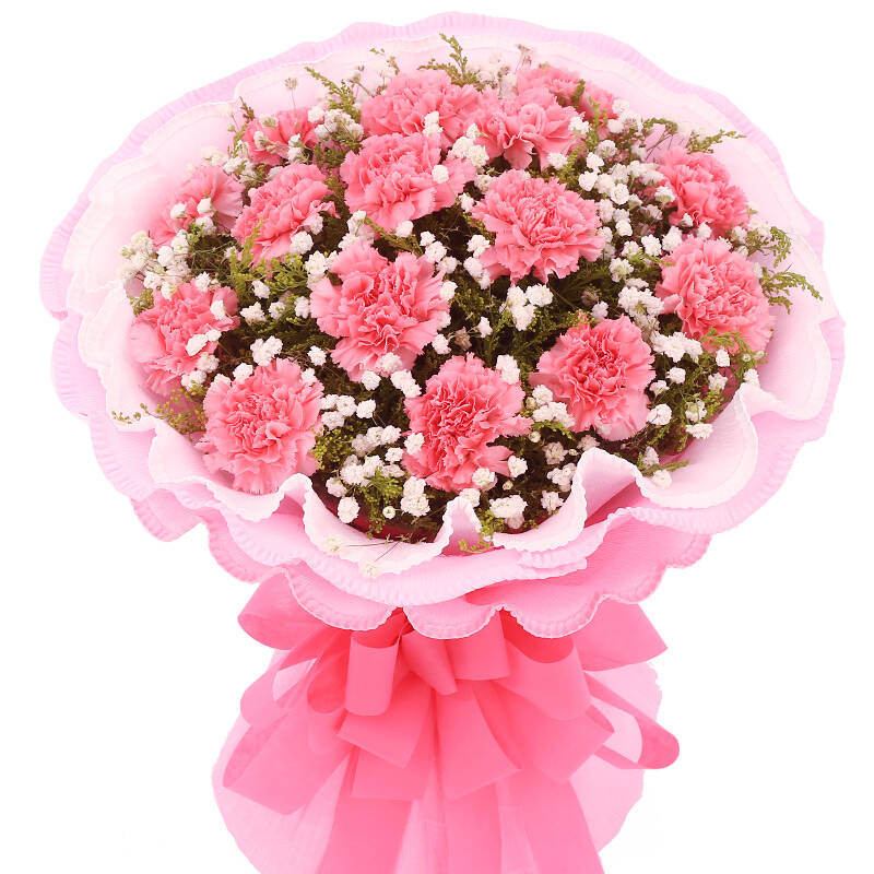 唯雅 母亲节鲜花 11朵康乃馨百合鲜花花束 鲜花速递 全国花店配送 19