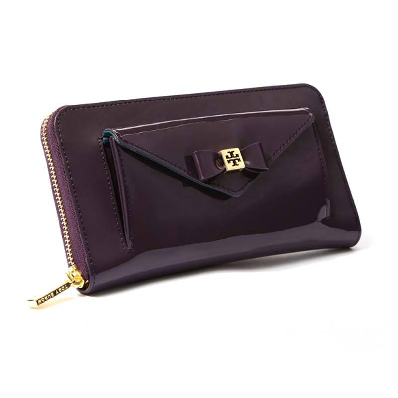 托里·伯奇(tory burch) 防刮拉链信封长款钱包 41129091 紫色