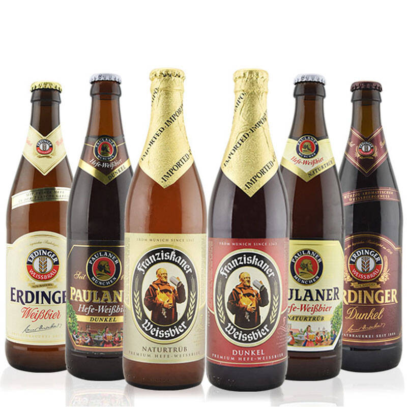 德国 原装进口大牌啤酒系列 500ml*6瓶装 柏龙 教士 艾丁格各二组合