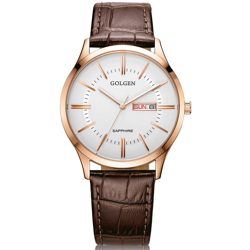 古尊(golgen)手表 经典系列石英男表白色gn.19011m.rs 自营
