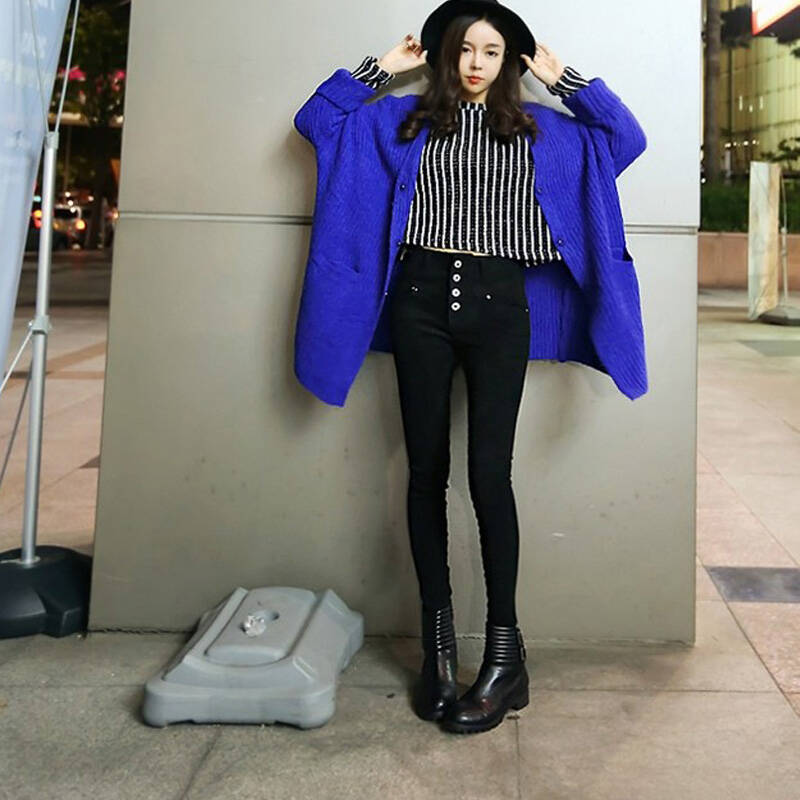 somimice韩版女士黑色小脚裤女夏修身铅笔裤休闲弹力牛仔裤女大码女裤