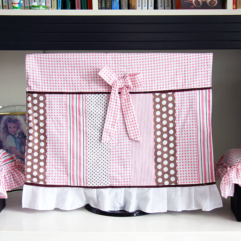 帛思绮 全棉电脑五件套电脑罩台式防尘套布艺韩式布艺电脑罩电脑套24