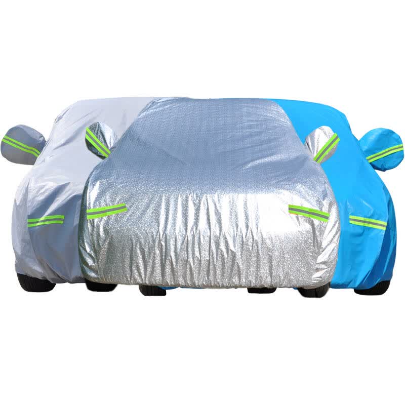 途观polo速腾迈腾宝来伊兰特车衣防晒加厚汽车罩 亮银色 朗逸 湖蓝色