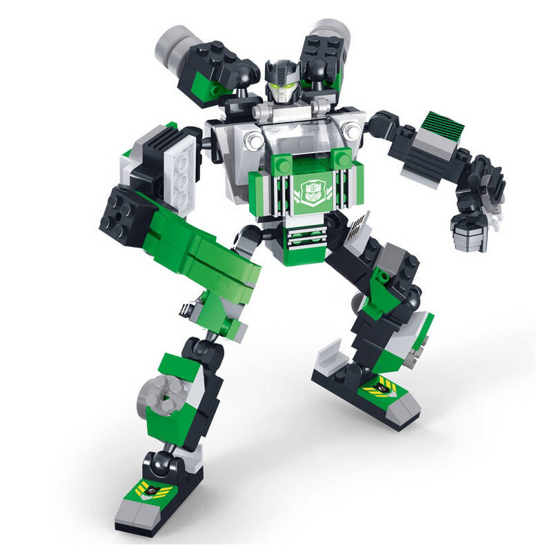 星钻积木 拼图益智玩具拼插三变战士塑料恐龙积木儿童玩具 超载81517