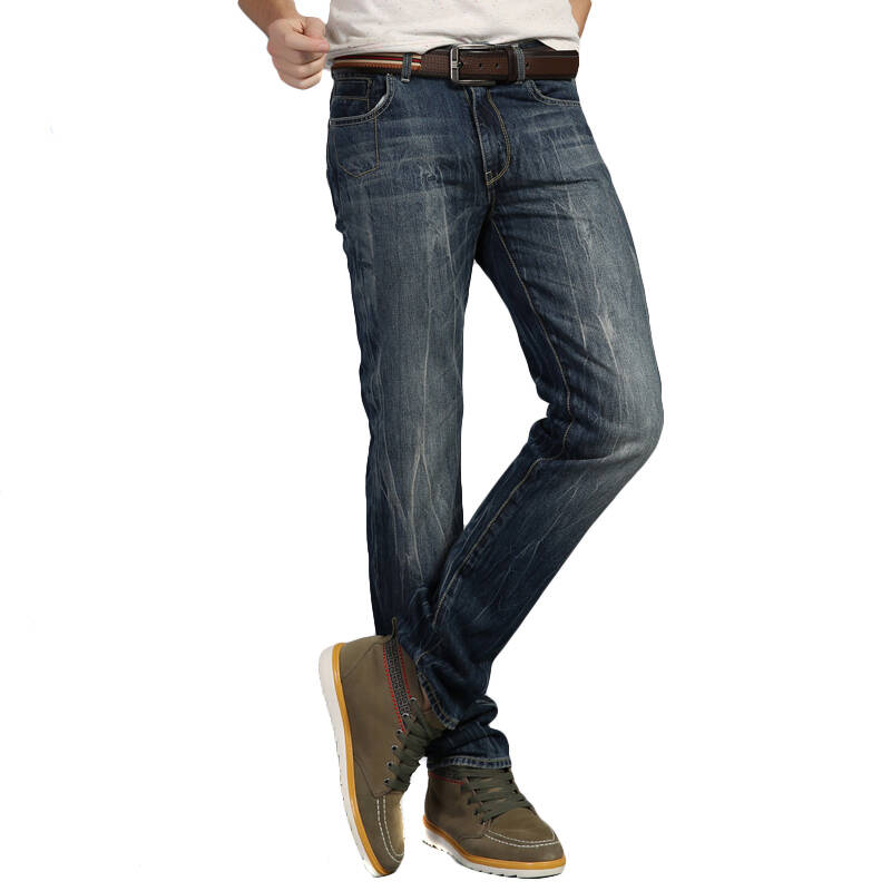 鸿星尔克erke休闲牛仔长裤男士牛仔裤11214137280 牛仔蓝 4xl