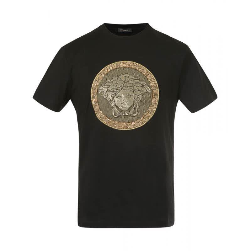 范思哲versace男装 短袖t恤/polo黑色全棉a70946 a201952 a92y xxl