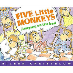 五只小孩子在床上跳进口原版 精装 童趣绘本学前教育（4-6岁）